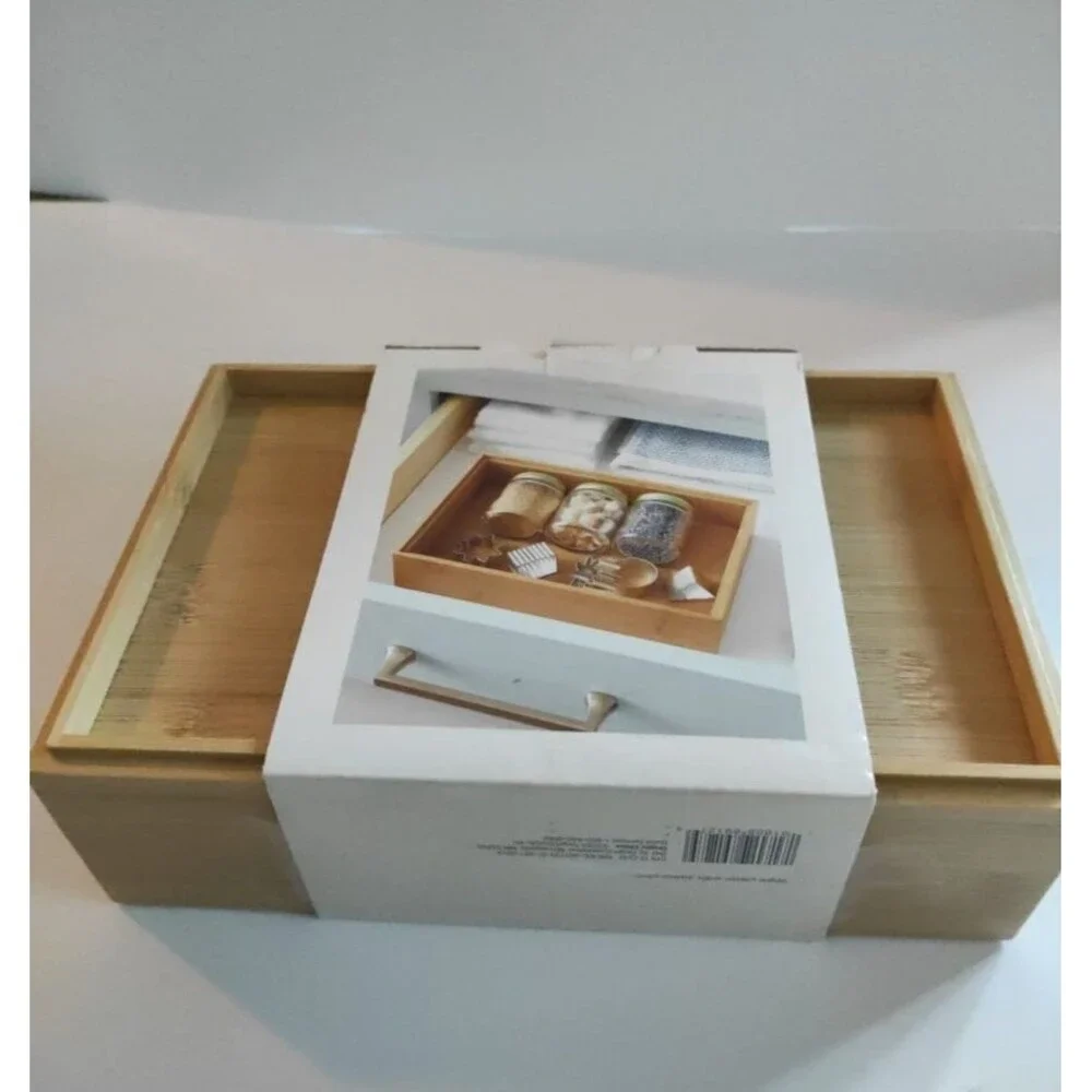 Brightroom Bamboo Drawer Organizer Set – 3 Pieces – Kitchen Bathroom Office